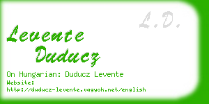 levente duducz business card